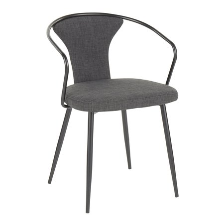 LUMISOURCE Waco Upholstered Chair CH-WACOUP BKDGY